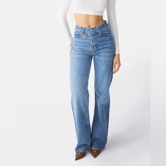 Piral Denim - Piral Cross Belt Wide Leg Denim